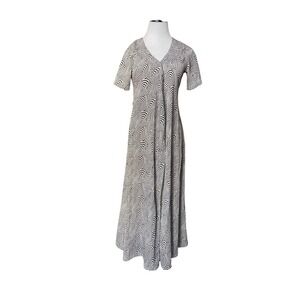 Disturbia Optical Swirl Midi Dress Size US 2 UK 6 Black White Psychedelic Gothic